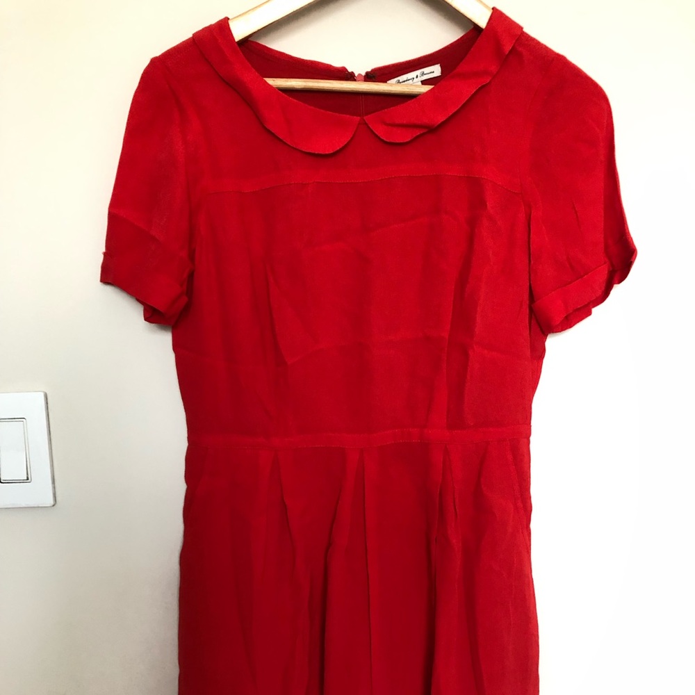 Madewell Red Peter Pan Collar Dress